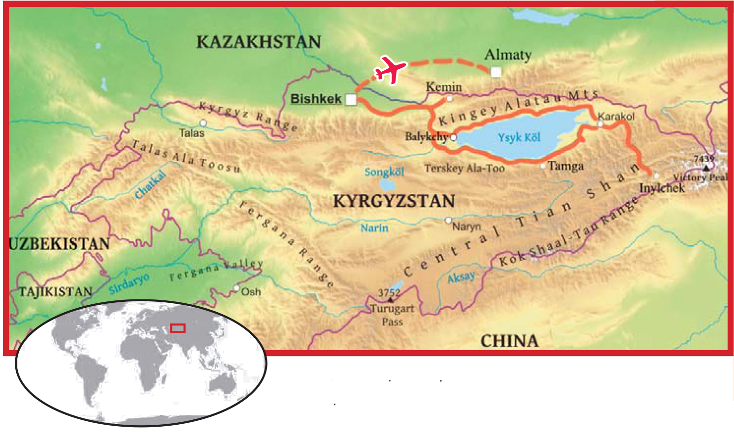 Tian Shan Mountains On World Map - Map